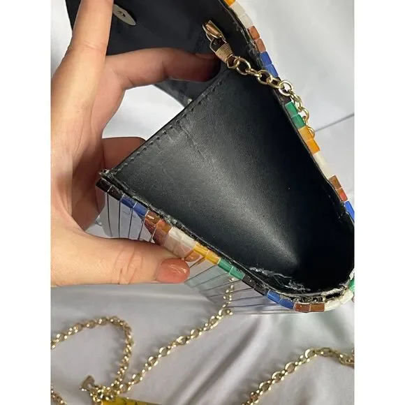 Kurt Geiger Multicolor Striped Clutch - Picture 10 of 11